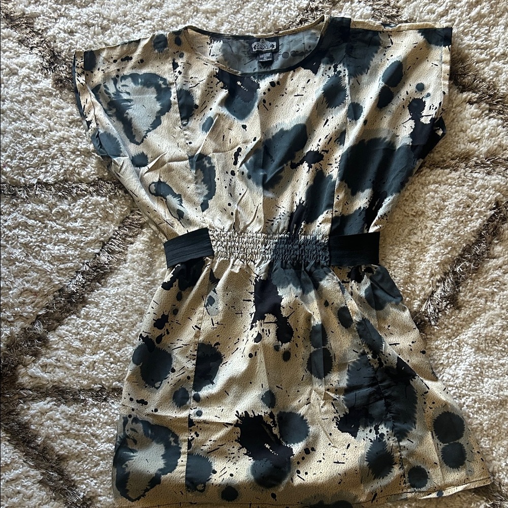 Angie Black and Gold Patterned Top